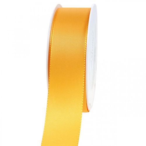 Floristik24 Ruban cadeau ruban de décoration ruban de soie orange 40mm 50m