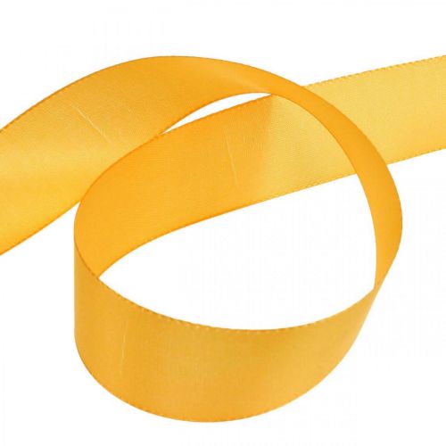 Article Ruban cadeau, ruban de décoration, ruban de soie orange 40 mm 50 m
