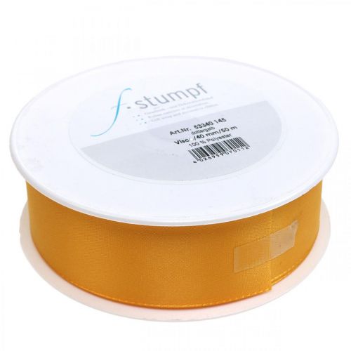 Article Ruban cadeau, ruban de décoration, ruban de soie orange 40 mm 50 m