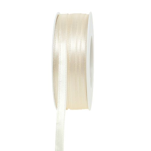 Article Ruban cadeau crème décoratif en taffetas 6 mm x 50 m