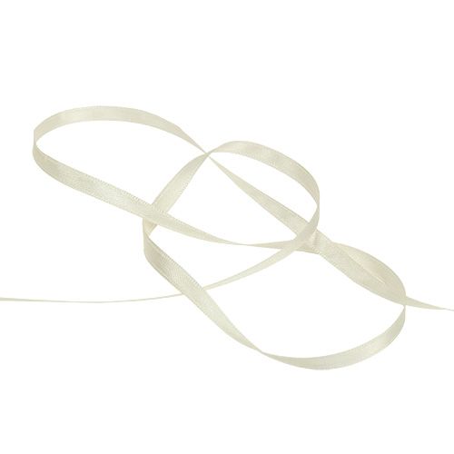 Article Ruban cadeau crème décoratif en taffetas 6 mm x 50 m