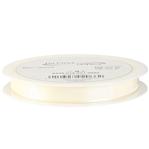 Article Ruban cadeau ruban décoratif ruban taffetas crème 15mm 50m