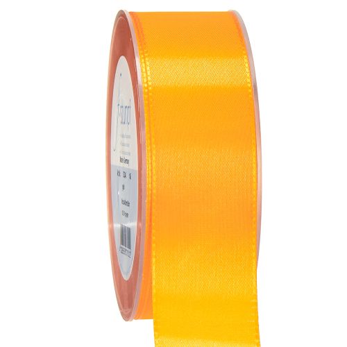 Floristik24 Ruban cadeau, ruban de décoration, ruban de soie orange 40 mm 50 m