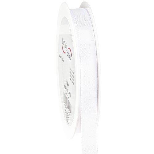 Floristik24 Ruban cadeau ruban décoratif ruban taffetas blanc 15 mm 50 m