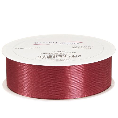 Article Ruban cadeau ruban décoratif taffetas Bordeaux 40mm 50m
