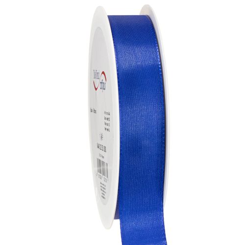 Ruban cadeau, ruban décoratif, ruban taffetas, bleu foncé, 25 mm × 50 m