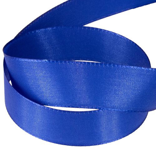 Article Ruban cadeau, ruban décoratif, ruban taffetas, bleu foncé, 25 mm × 50 m