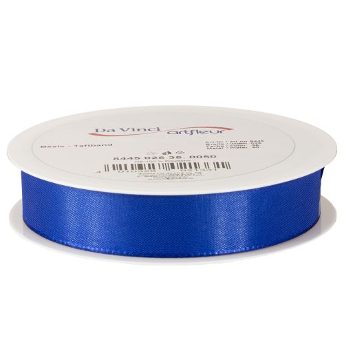 Article Ruban cadeau, ruban décoratif, ruban taffetas, bleu foncé, 25 mm × 50 m