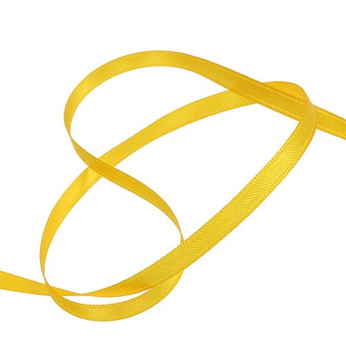 Article Ruban décoratif étroit en taffetas, ruban cadeau jaune 6 mm, 50 m