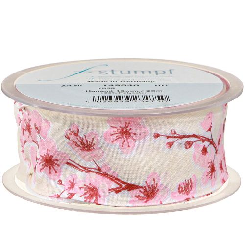Article Ruban cadeau ruban en tissu fleurs de cerisier Hanami 40mm 20m