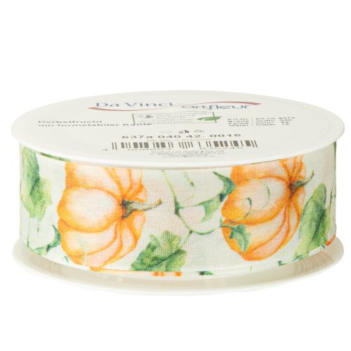 Article Ruban cadeau citrouille orange automne 40 mm 15 m