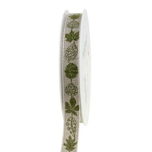 Floristik24 ruban décoratif Herbstmotiv vert 15mm 20m