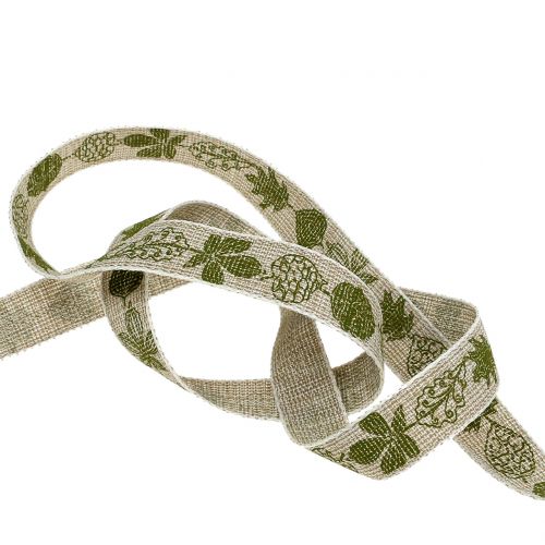 Floristik24 ruban décoratif Herbstmotiv vert 15mm 20m