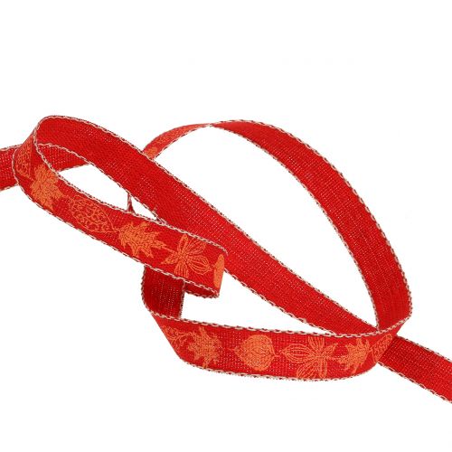 Article ruban décoratif Herbstmotiv Rouge 15mm 20m