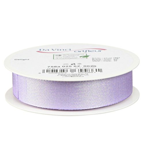 Article Ruban cadeau mica violet ruban décoratif lilas 25mm 20m