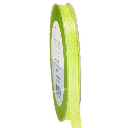 Floristik24 Ruban cadeau vert citron, ruban décoratif, ruban satin 8 mm, 50 m