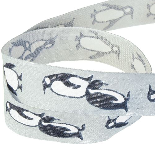 Article Ruban cadeau pingouins ruban de Noël tissu 25 mm 15 m