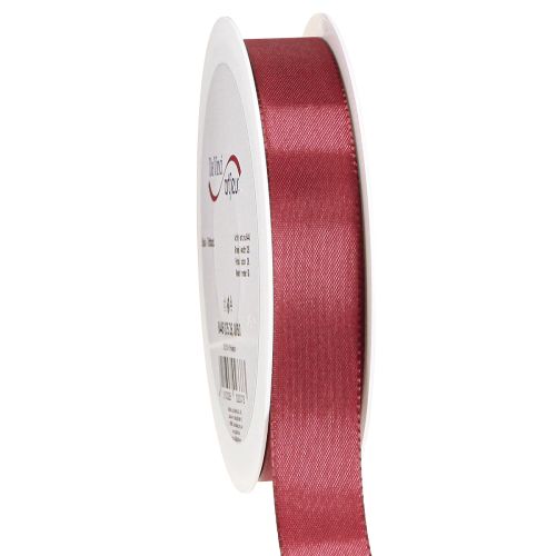 Floristik24 Ruban cadeau ruban taffetas ruban décoratif Bordeaux 25mm 50m