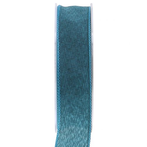 Floristik24 Ruban cadeau bleu mat 25 mm 20 m