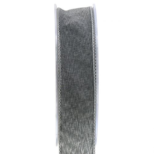 Ruban cadeau gris mat 25 mm 20 m