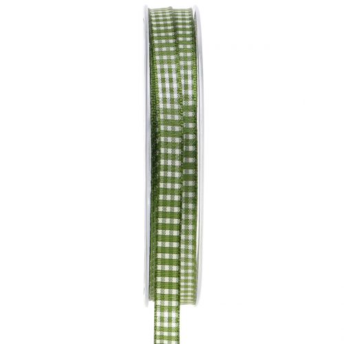 Article Ruban cadeau carreaux vert 8mm 20m