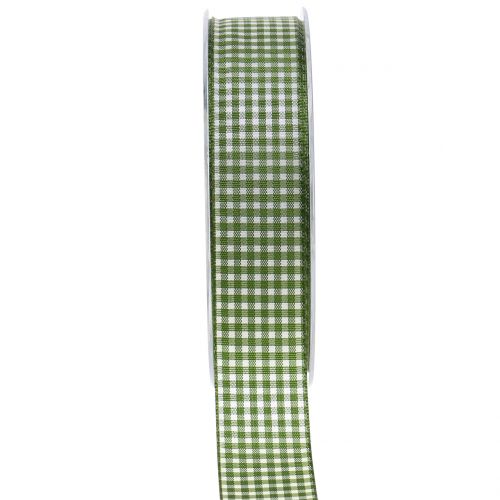 Article Ruban cadeau carreaux vert 25mm 20m