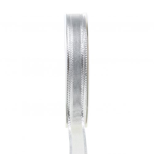 Ruban Cadeau Bague Argent Effet 15mm 25m