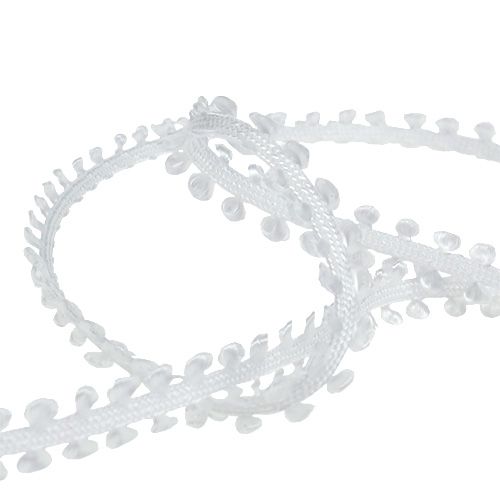 Floristik24 Ruban cadeau décoratif blanc 8 mm 20 m