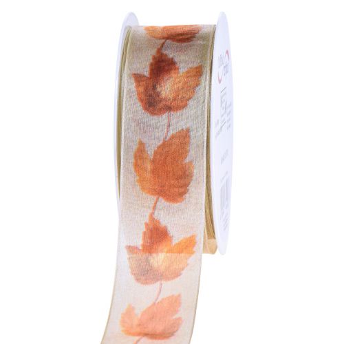 Article Ruban cadeau ruban lisière feuilles d&#39;érable d&#39;automne 40mm 15m