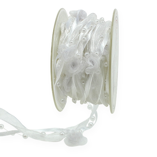 Ruban déco Valentino blanc 15mm 5m