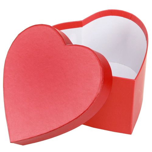 Coffret cadeau coeur papier décoration rouge 14×14,5cm H9cm 3pcs