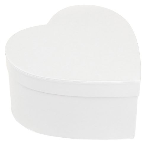 Article Coffret cadeau coeur boîte coeur en papier blanc 18×18cm H10cm 2pcs