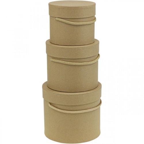 Article Coffret cadeau jardinière ronde beige Ø12.5/14.5/16.5cm lot de 3