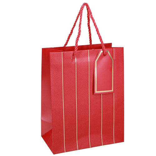 Floristik24 Sac cadeau Sac de Noël rouge or 18×10×23cm 1 pièce