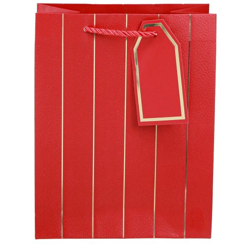 Article Sac cadeau Sac de Noël rouge or 18×10×23cm 1 pièce