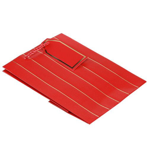 Article Sac cadeau Sac de Noël rouge or 18×10×23cm 1 pièce