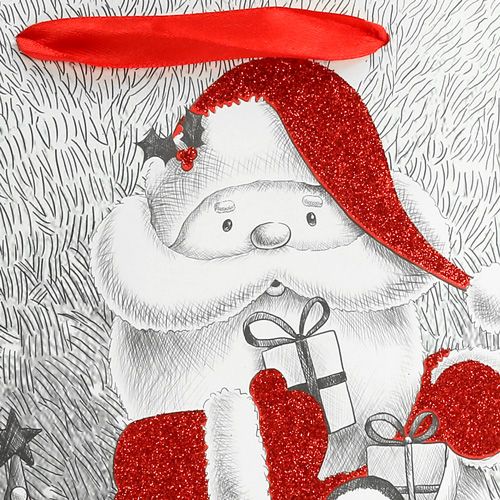 Floristik24 Sac cadeau Père Noël 24cm x18cm x 8cm