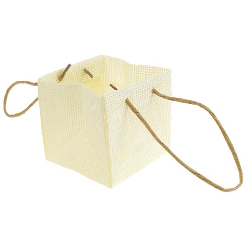 Article Sacs cadeaux tissés avec poignées vanille orange rose 10,5cm 12 pcs