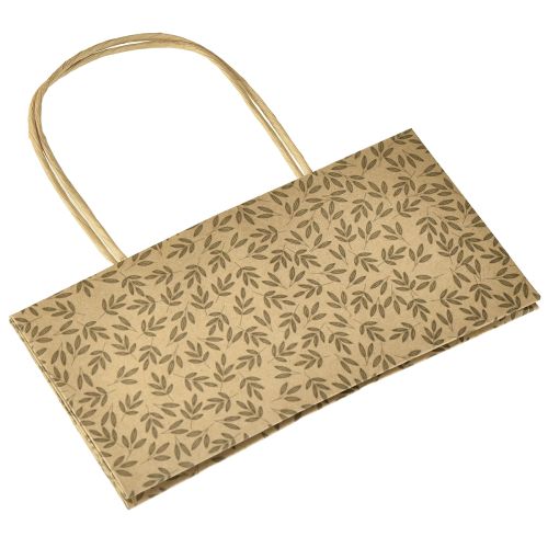 Article Sac cadeau en papier naturel feuilles marron 20×10×10cm 6 pcs