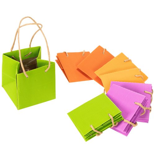 Article Sac cadeau, sac en papier avec poignées, emballage coloré, 10,5 cm, lot de 8
