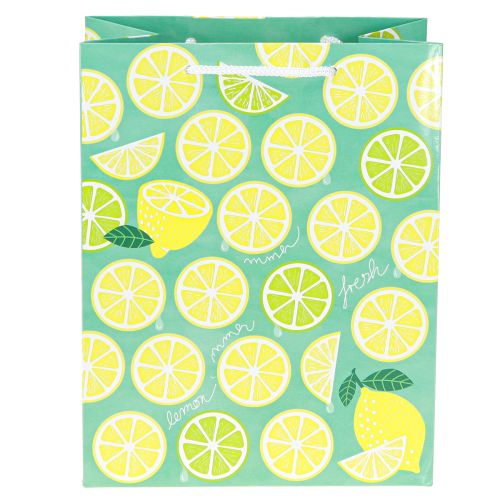 Article Sac cadeau en papier citron avec poignées 18 × 10 × 23 cm 2 pièces