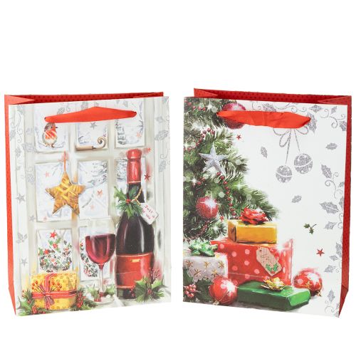 Article Sac cadeau de Noël 8cm x 18cm H24cm lot de 2