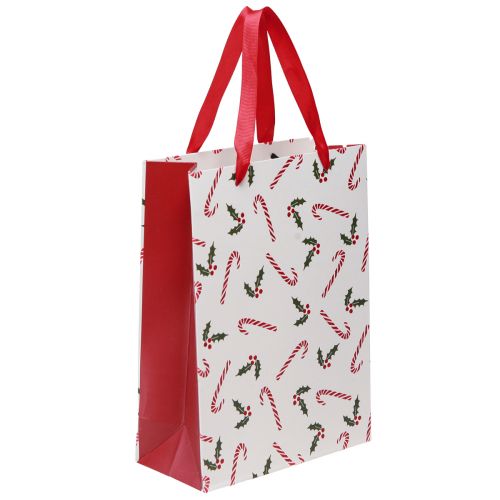 Sac cadeau de Noël avec poignées rouge blanc 24×18×8cm 4pcs