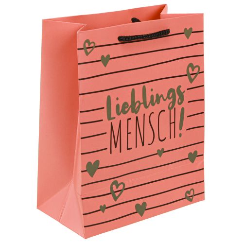 Floristik24 Sac cadeau avec cœurs « Personne préférée » en papier 18 × 10 × 23 cm, 2 pièces