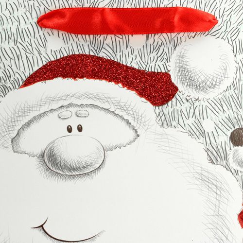 Floristik24 Sac cadeau avec Père Noël 24cm x18cm x 8cm
