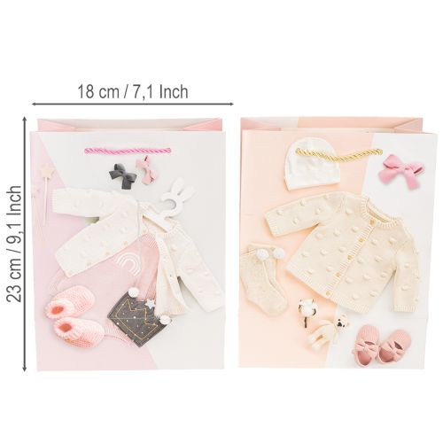Article Sacs cadeaux pour bébés filles, sacs cadeaux de naissance, 23×18cm, 2 pièces