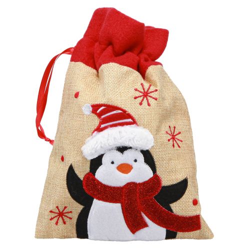 Article Sacs cadeaux Noël Père Noël aspect jute 20×23cm 3pcs