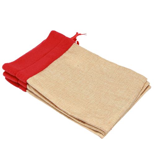 Article Sacs cadeaux Noël Père Noël aspect jute 20×23cm 3pcs