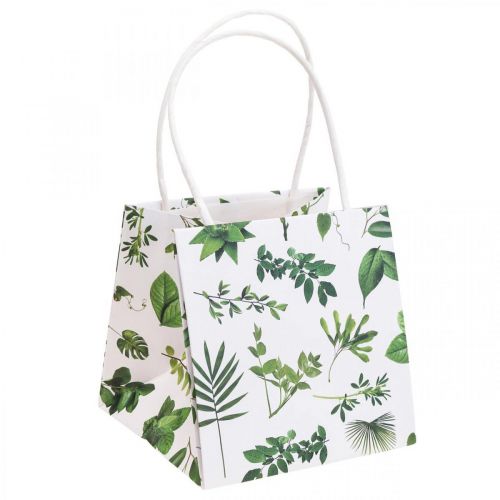 Sacs cadeaux sacs en papier feuilles blanches 12×12×12cm 12 pcs