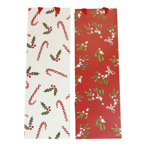 Sacs cadeaux Sac de bouteille de Noël sac cadeau 12 × 36 × 10 cm 2 pièces